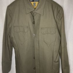 Military Style Hause of Howe Men’s Distressed Khaki Jacket Cotton sz 44