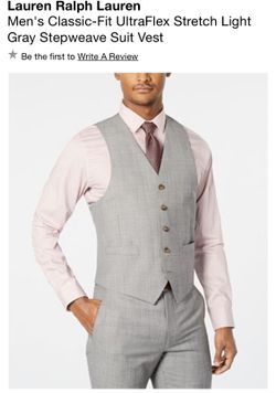 Ralph Lauren, men’s classic-fit Ultra-flex vest (Light gray, Sz: M)