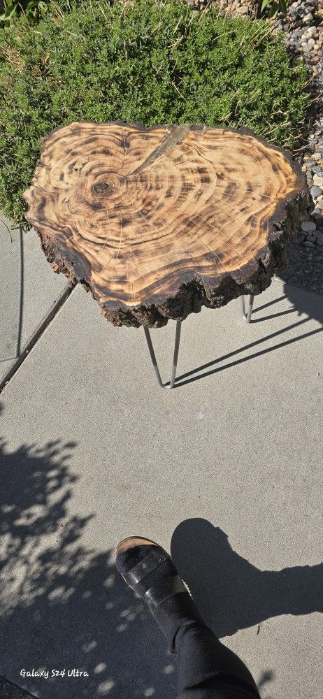Wooden Heart End Table