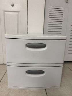 Plastic 2-drawer storage unit