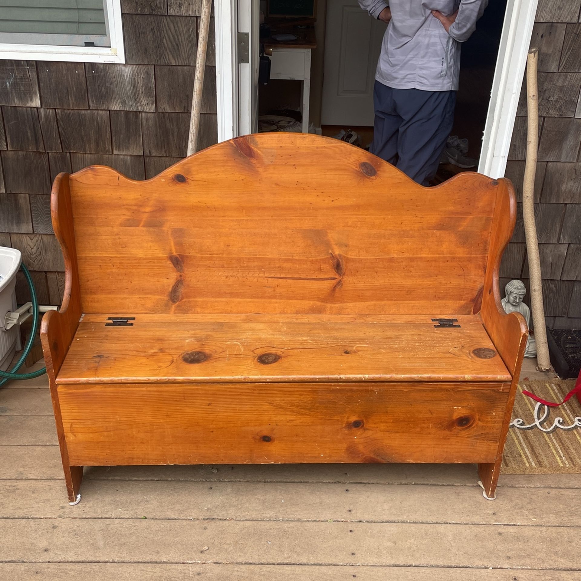 Solid Wood Bench With Storage