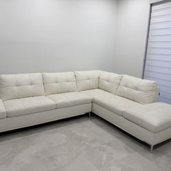 White leather sectional Sofa