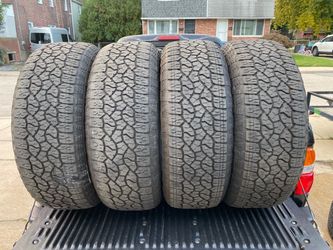 4) 275/60/20 Goodyear Wrangler Trail Runner AT Tires  Tread measures 6/32  DOT 4423  $350 for 4  I carry other sizes as well