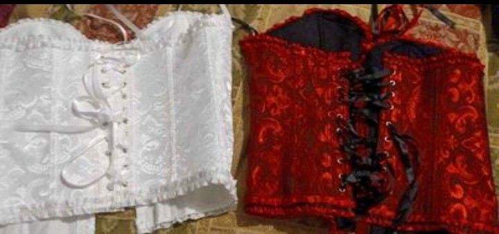 2 NEW Sexy Corsets White/Red