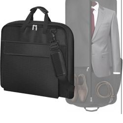 Carry On Garment Bags for Travel Compartment 42'' Suit Travel Bags for Men Heavy duty Fabric Luggage Hanging Bag for Clothes Suit Carrier with Shoulde