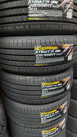 Set New Tires Size 215/55/17 BLACKHAWK A/S