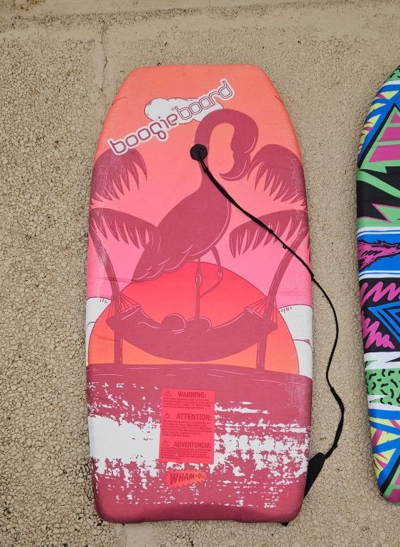 Boogie Body Board Flamingo size 37" Pro Shape With wrist Basic Leash Bodyboard Two boards total $40
$20 each
