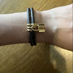 Authentic Louis Vuitton Bracelet Monogram Keep It Twice Color Brown 