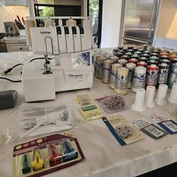 MINT Brother Designio DZ1234 Serger Overlock Machine + HUGE Thread & Accessory Bundle