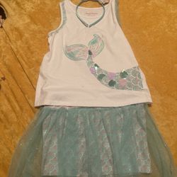 7/8 Girls 3-piece Mermaid Outfit 