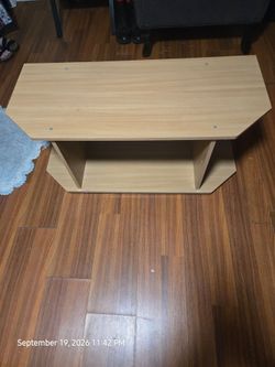 $30 or best offer Light Wood TV Stand with Bottom Shelf