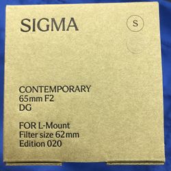 Sigma 65mm F/2 Dg Contemporary Lens
