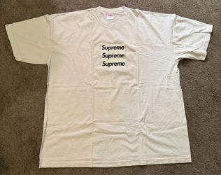 Asspizza x Supreme Triple Box Logo 2022 Crème Tee Size XXL Great Condition
