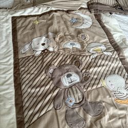 Koala Baby Crib Set Total 7 Pieces. Excellent Condition. Barely Used. No Stains. Clean.  Fleece Blanket.Original Price $150