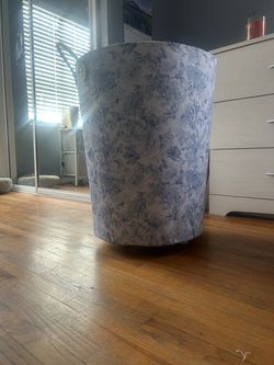 Floral Upholstered Round Ottoman
