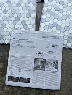 Azula 1 in. Hexagon 12 in. x 12 in. x 0.38 in. Polished Marble Mesh-Mounted Mosaic Tile. 5 Pieces