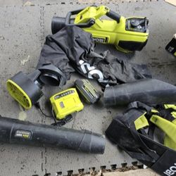40 volt leaf blower and leaf vacuum with battery and charger 