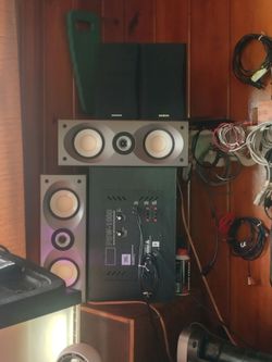 Original Onkyo surround speakers w JBL powered subwoofer