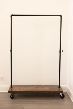 Industrial Pipe Clothing Rack on Wheels