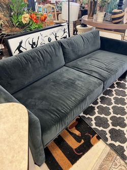 Dark Teal Velvet 3-Seater Sofa