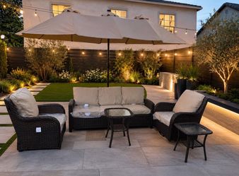 Patio furniture set with umbrella