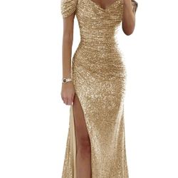 Women Sparkly Mermaid Long Formal Size 2