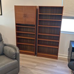Mid Century Modern Two (2) Teak Bookcase for really useful Bookshelves