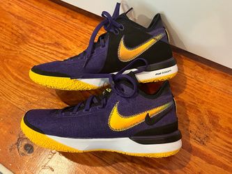 Nike LeBron Ambassador Basketball Shoes Lakers Purple Yellow Zoom Men’s 10.5