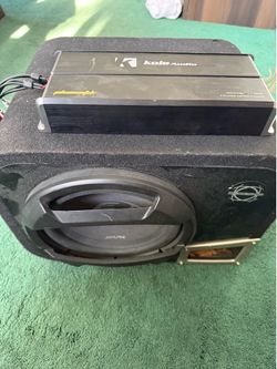 10” alpine and 5. Channel amp