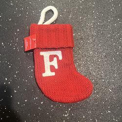 Knit Monogram LETTER F MINI 8" Christmas Stocking Wondershop Home Decor