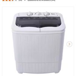 21.26 in. 14.3 lbs. Portable Top Load Semi-Automatic Twin Tube Washing Machine in White
