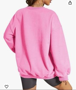 Pink Oversized Crew Sweatshirt Size Small.   (S)