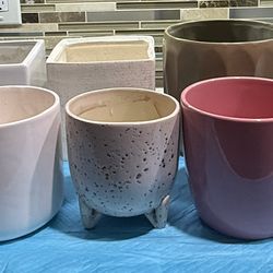 Clay Flower Pots, Various Colors & Sizes