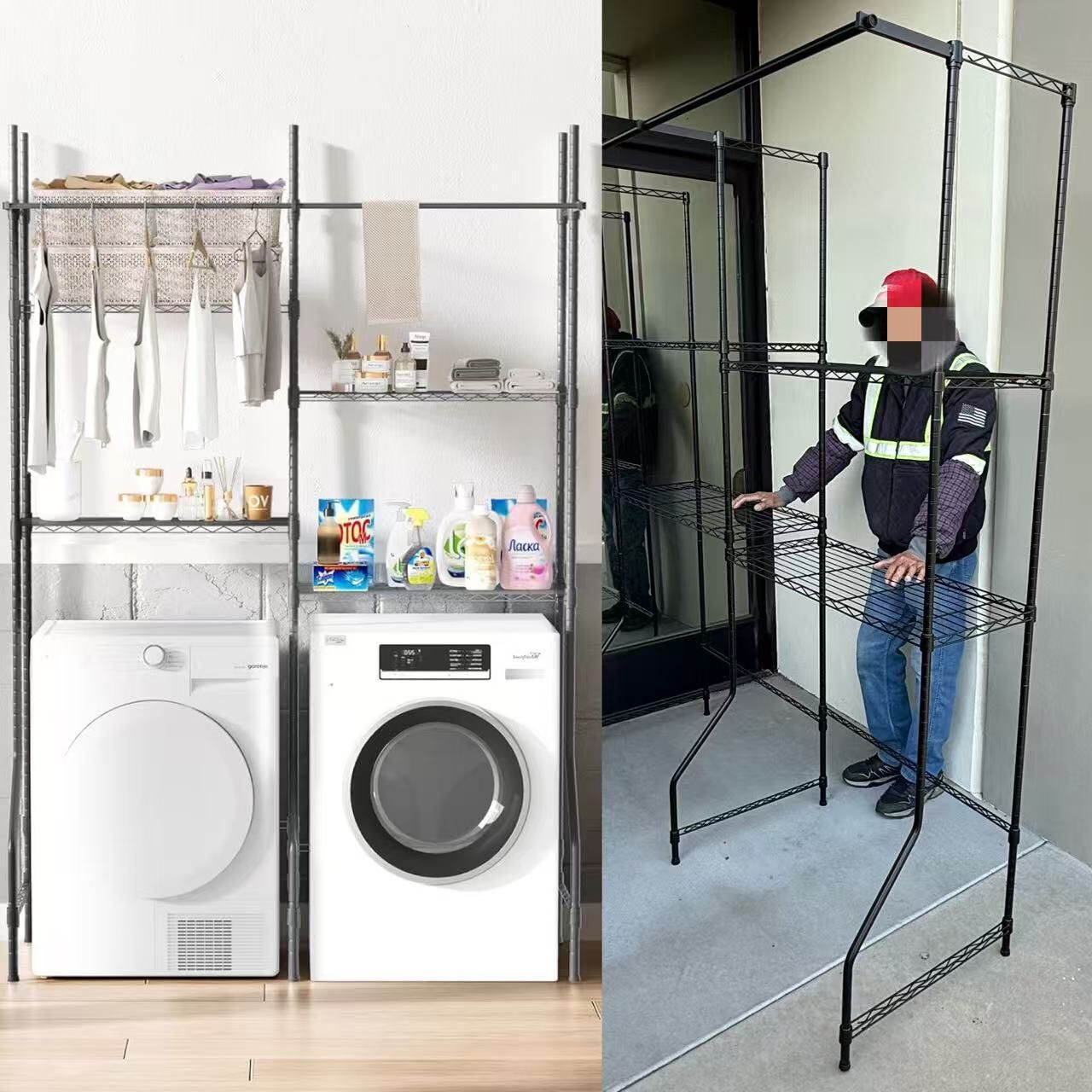 NEW Washer And Dryer Rack Storage Shelf Clothes Hanger