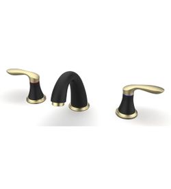 💧 Bathroom Sink Faucet – Black & Gold – Widespread 3-Hole 💧  Brand new in box! Modern black & gold finish – fits 3-hole (widespread) sinks. Includes