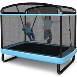 6 Feet Kids Entertaining Trampoline with Swing Safety Fence