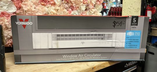 Vornado Portal 6.58 in. 3-Fan Speeds Window Fan in with Reversible Exhaust Mode, Weather Resistant