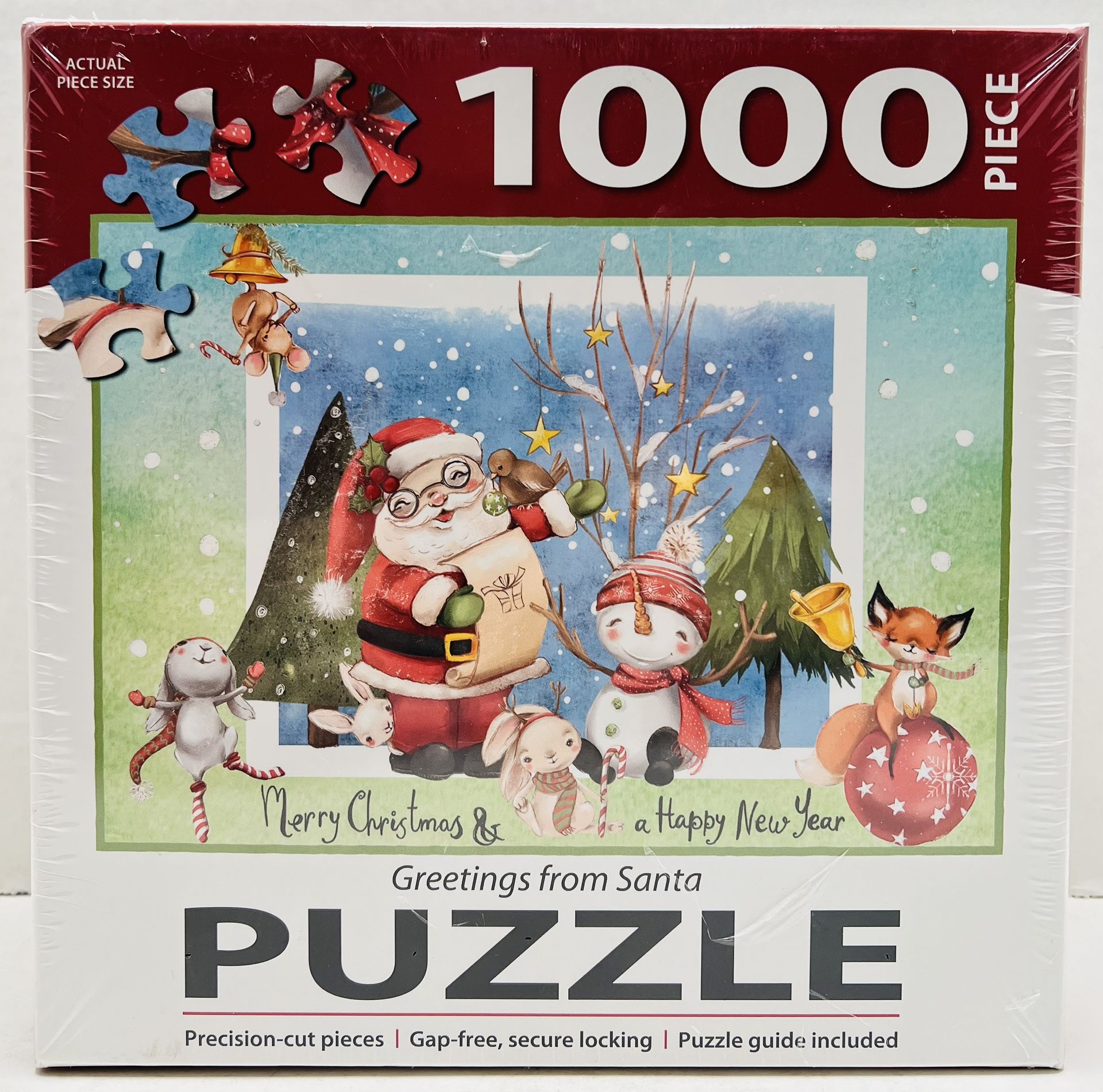 *NEW IN PLASTIC* Greetings from Santa 1,000 Piece Puzzle, Puzzle Size: 29”w x 20"h (73.7 cm x 50.8 cm)