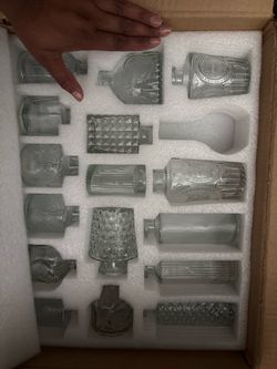 16 assorted glass jars