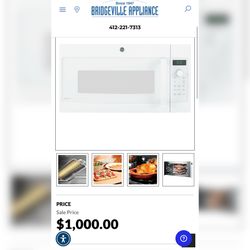 New GE Profile Series Over-the-Range convection microwave Oven with Advantium® Technology retail price $1000