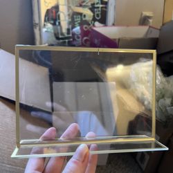 Gold Rim Plastic Photo Frame 