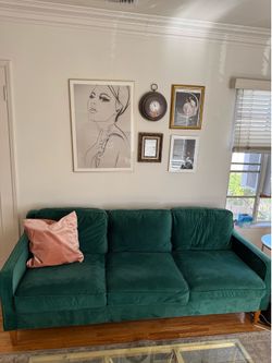 Emerald Green Velvet Sofa
