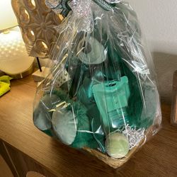 VDAY Green Teddy Bear Gift Basket 🧸💚
