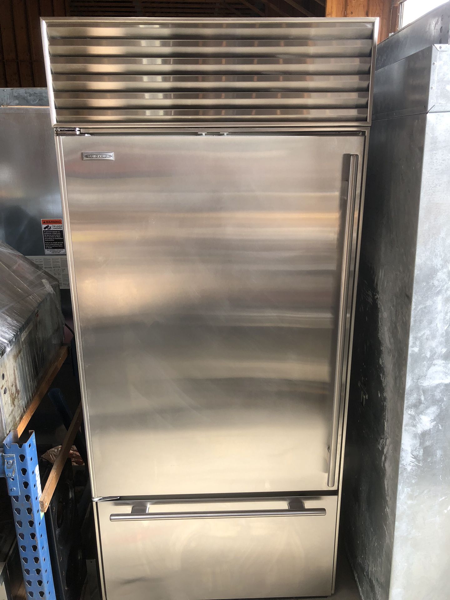 Sub Zero 36” Stainless Steel Built In Refrigerator Bottom Freezer