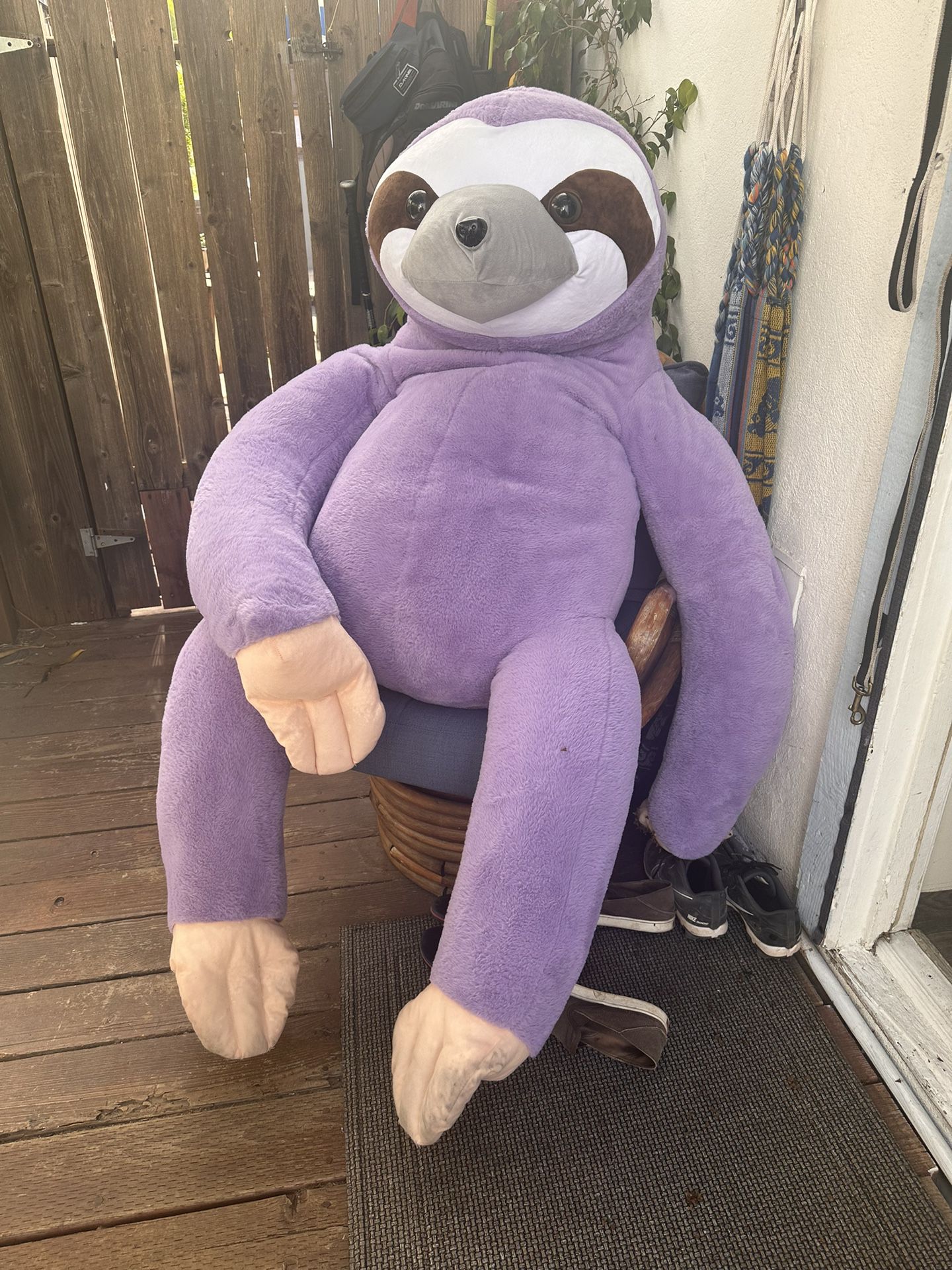 Giant Stuffed Animal Purple Sloth 5’6”!