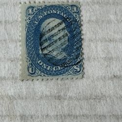 United States 63 Ben Franklin 1 Cent Stamp Used 