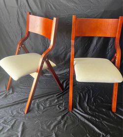 Chairs Set of 2,with Padded Seat,Wooden Portable Dining Chairs