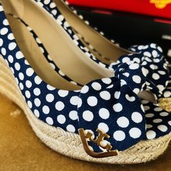 Tory Burch Espadrille Peep-toe Wedge Heels