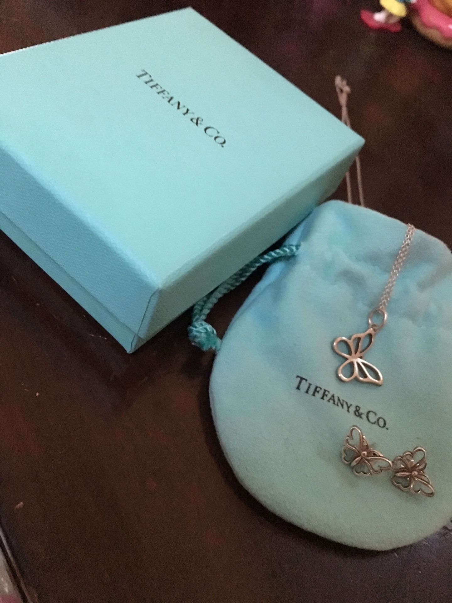 Tiffany butterfly earrings/necklace