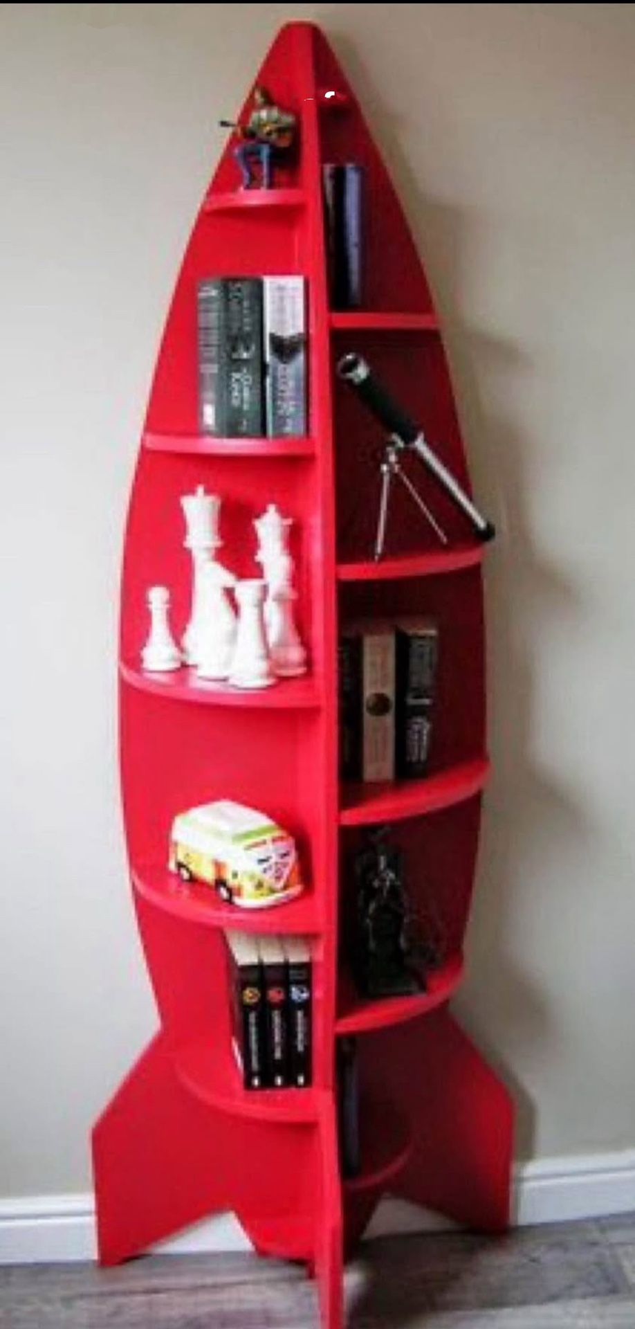 New Red Rocket Bookshelf Display Shelf